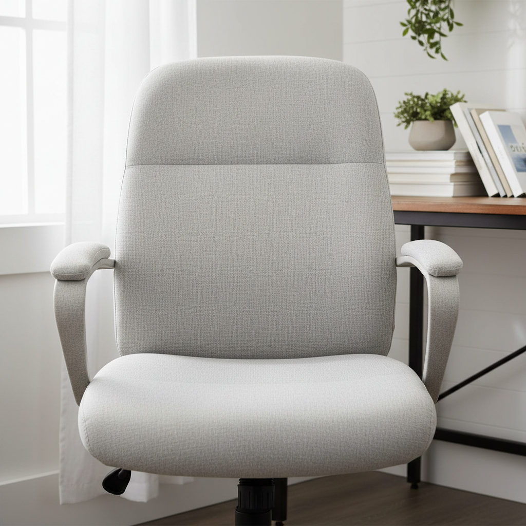Clean refreshed fabric office chair after professional cleaning